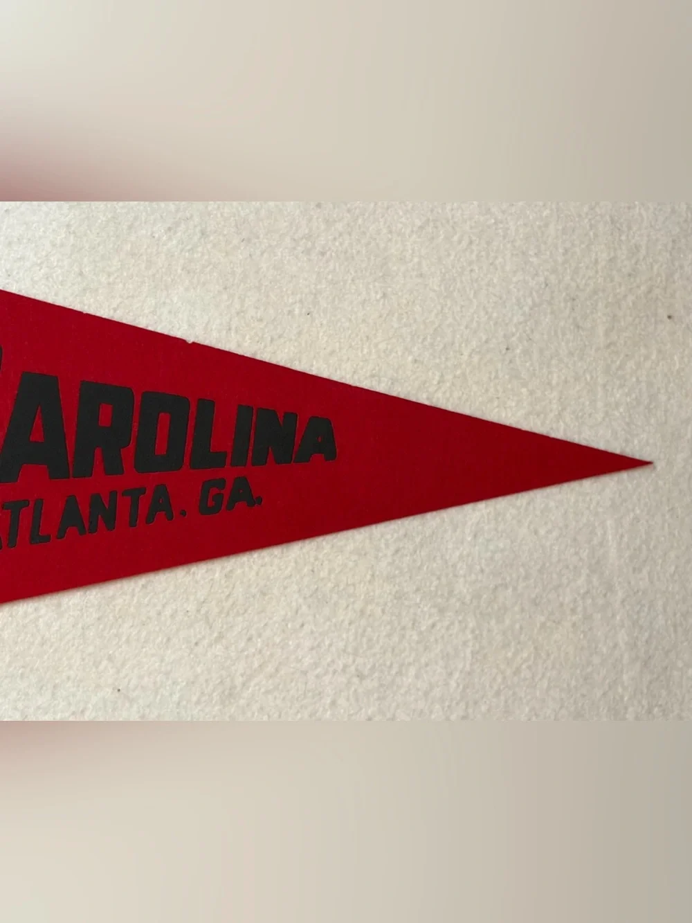 Vintage South Carolina Peach Bowl Atlanta GA Red Felt Pennant Football Souvenir